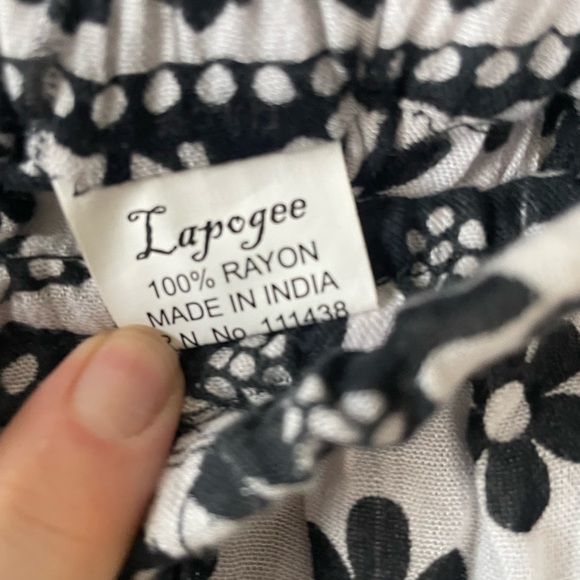 Lapogee Indian black & white elephant print maxi skirt, size M, great condition - Picture 4 of 6